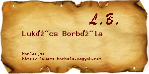 Lukács Borbála névjegykártya